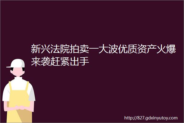 新兴法院拍卖一大波优质资产火爆来袭赶紧出手