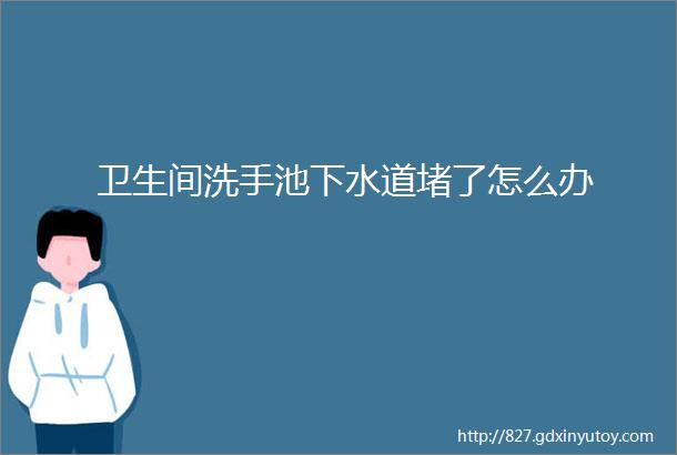 卫生间洗手池下水道堵了怎么办